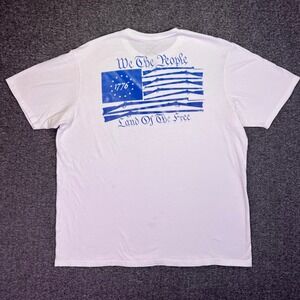 Howitzer Shirt Mens 3XL White Patriotic Graphic 1776 We The People Rifle Flag